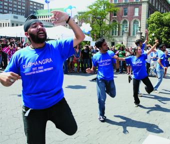 Dancers from CU Bhangra enliven Low Plaza on Activities Day, when many of the more than 300 clubs and organizations attract incoming students to join their ranks.